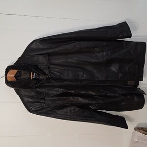 Vintage Remy Brown Arrow Leather Jacket Faux Fur Zips Out Mens 44 VGUC